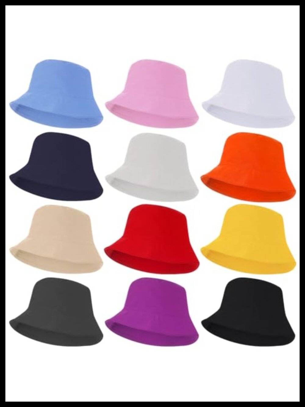 12 Pack Cotton Bucket Hats for Men Women Sun Protection Foldable